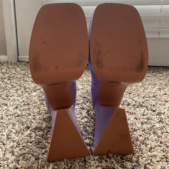 DOLLS KILL Lilac That Mystique Platform Boots Vegan Leather Size 8 Daphne Blake - Picture 7 of 9